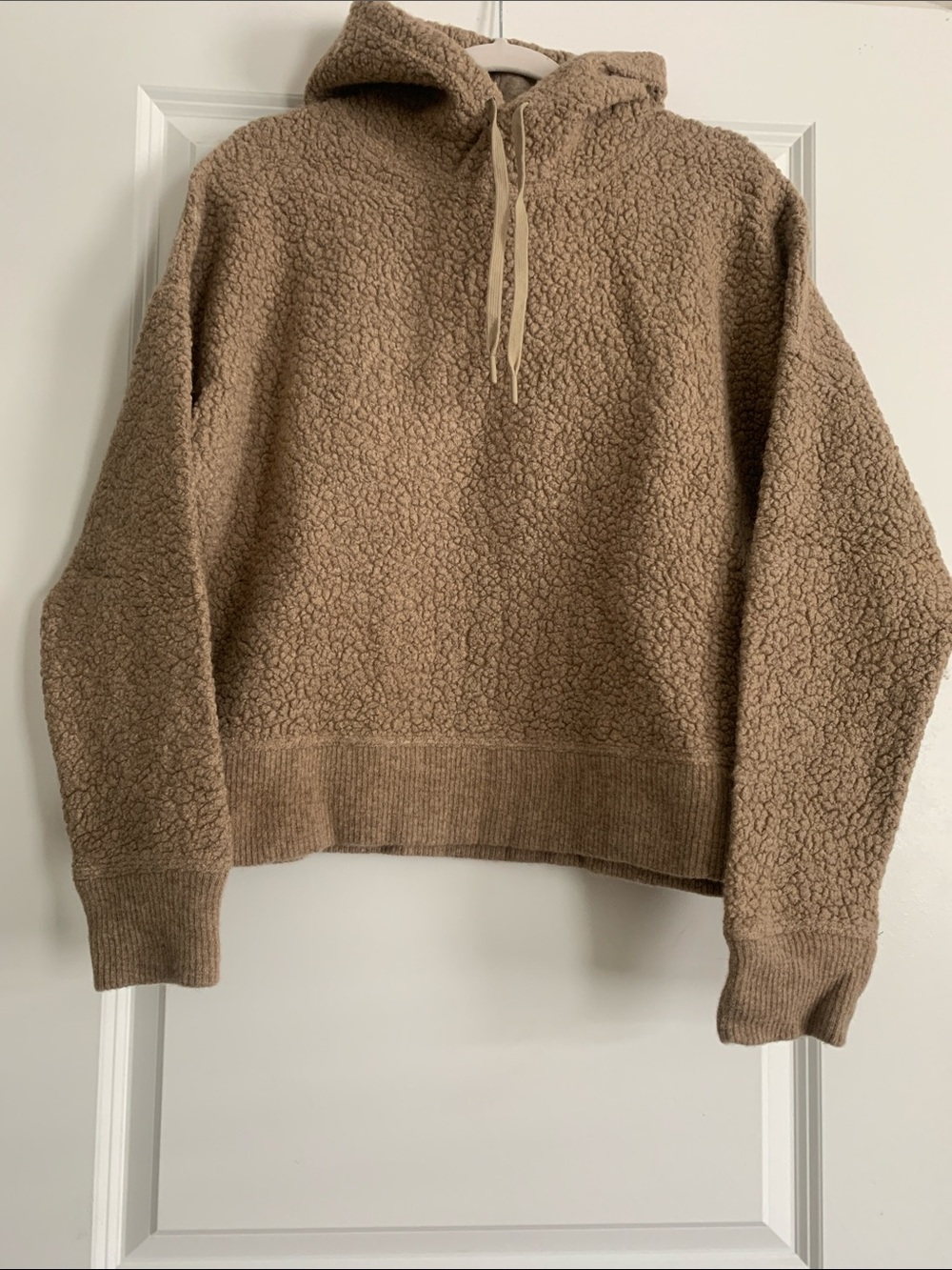 The North Face WomansTaupe High Pile Sherpa Crewneck Hoodie